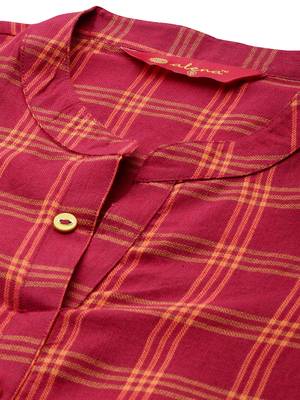Maroon hand woven viscose ethnic-kurtis 2
