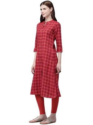 Maroon hand woven viscose ethnic-kurtis 4