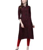 Black hand woven viscose ethnic-kurtis