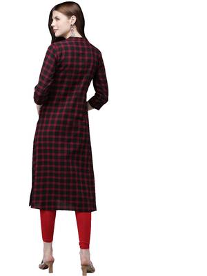Black hand woven viscose ethnic-kurtis 3