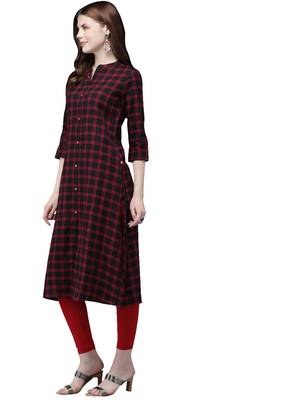 Black hand woven viscose ethnic-kurtis 4