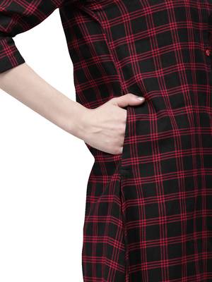 Black hand woven viscose ethnic-kurtis 5