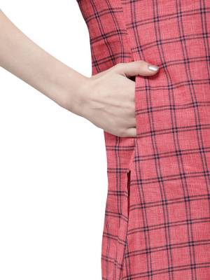 Peach hand woven viscose ethnic-kurtis 5