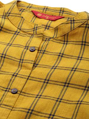 Mustard hand woven viscose ethnic-kurtis 2