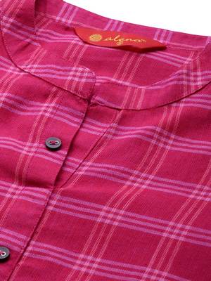 Pink hand woven viscose ethnic-kurtis 2