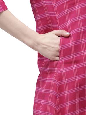 Pink hand woven viscose ethnic-kurtis 5