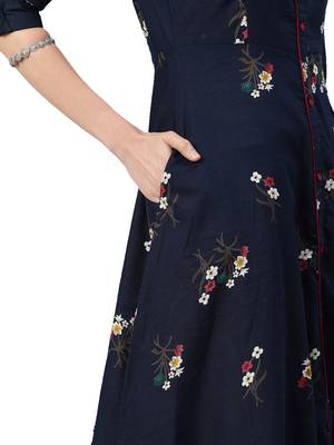 Black printed viscose ethnic-kurtis 1