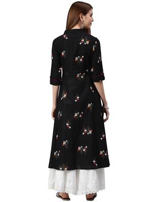 Black printed viscose ethnic-kurtis 3