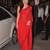 Red plain georgette saree with blouse