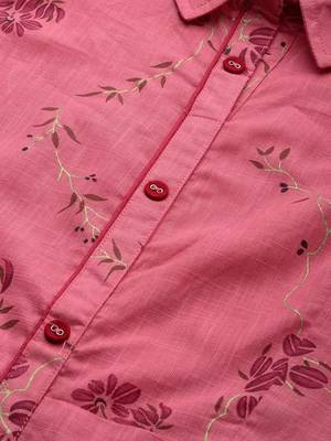 Light-coral printed viscose ethnic-kurtis 2
