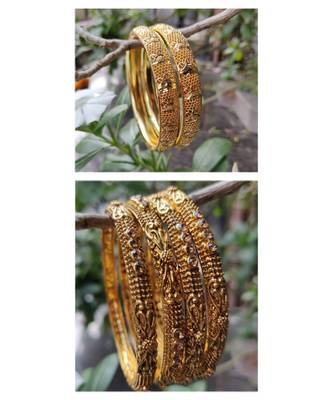 Combo Bangles Set 2 Pc Gold Plated Bangle And 4 Pc  Gold Plated Bangle 1