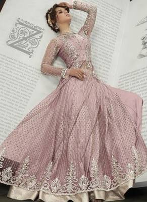 Baby Pink Net Anarkali Suit 3