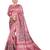 Pink printed art silk saree with blouse