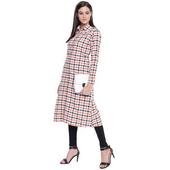 Multicolor printed cotton long-kurtis 2
