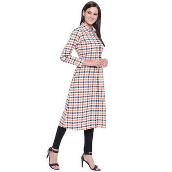 Multicolor printed cotton long-kurtis 4