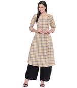 Multicolor printed cotton long-kurtis