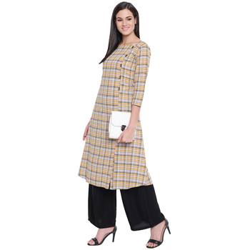 Multicolor printed cotton long-kurtis 2