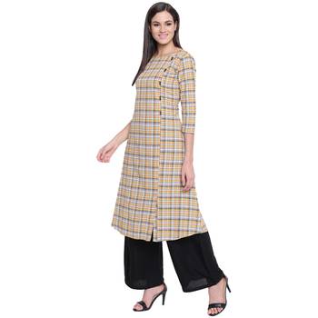 Multicolor printed cotton long-kurtis 3
