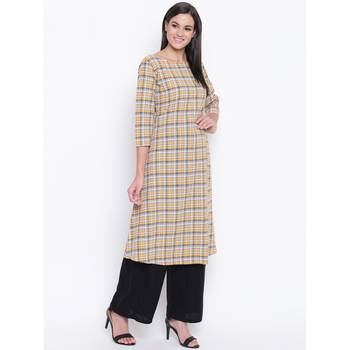 Multicolor printed cotton long-kurtis 4