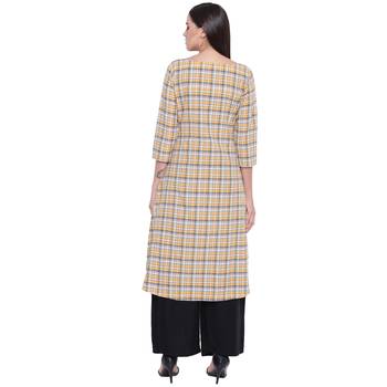 Multicolor printed cotton long-kurtis 5
