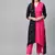Navy-blue screen print viscose rayon salwar