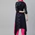Navy-blue screen print viscose rayon salwar