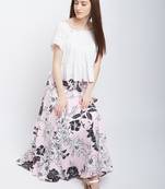 Black printed crepe skirts