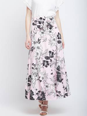 Black printed crepe skirts 2