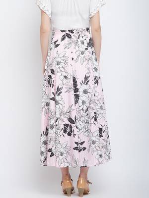 Black printed crepe skirts 4