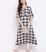 Women's Blue Rayon A-line Kurti