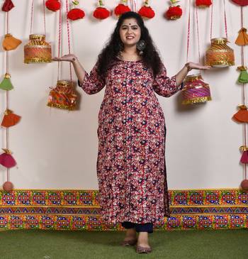 Red printed rayon kurtas-and-kurtis 2