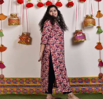 Red printed rayon kurtas-and-kurtis 3