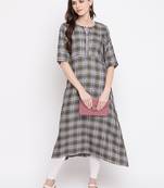 Women's Green Rayon A-line Kurti