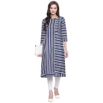 Blue printed cotton kurti 2
