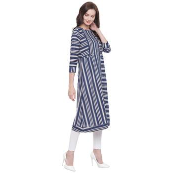 Blue printed cotton kurti 4