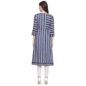 Blue printed cotton kurti 5