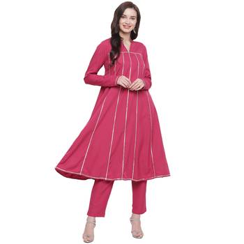 Pink woven crepe kurti 1