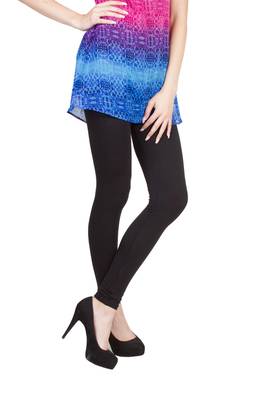 Black plain cotton leggings 4