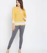 Grey plain cotton leggings