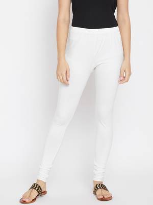 White plain cotton leggings 3