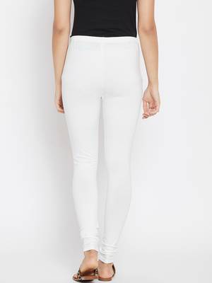 White plain cotton leggings 4