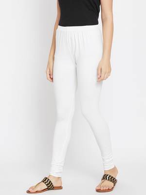 White plain cotton leggings 5