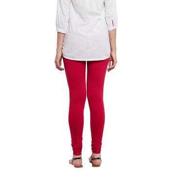 Magenta plain cotton leggings 3