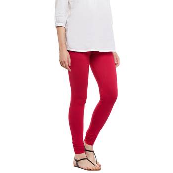 Magenta plain cotton leggings 5
