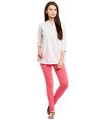 Pink plain cotton leggings