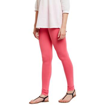Pink plain cotton leggings 4