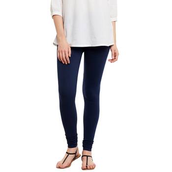 Blue plain cotton leggings 2