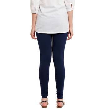 Blue plain cotton leggings 3