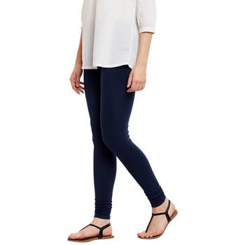 Blue plain cotton leggings 4