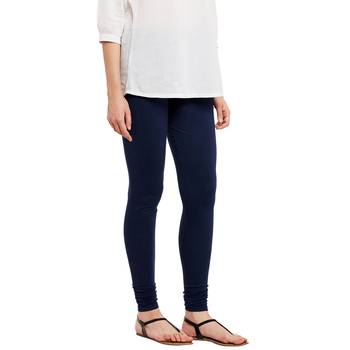 Blue plain cotton leggings 5